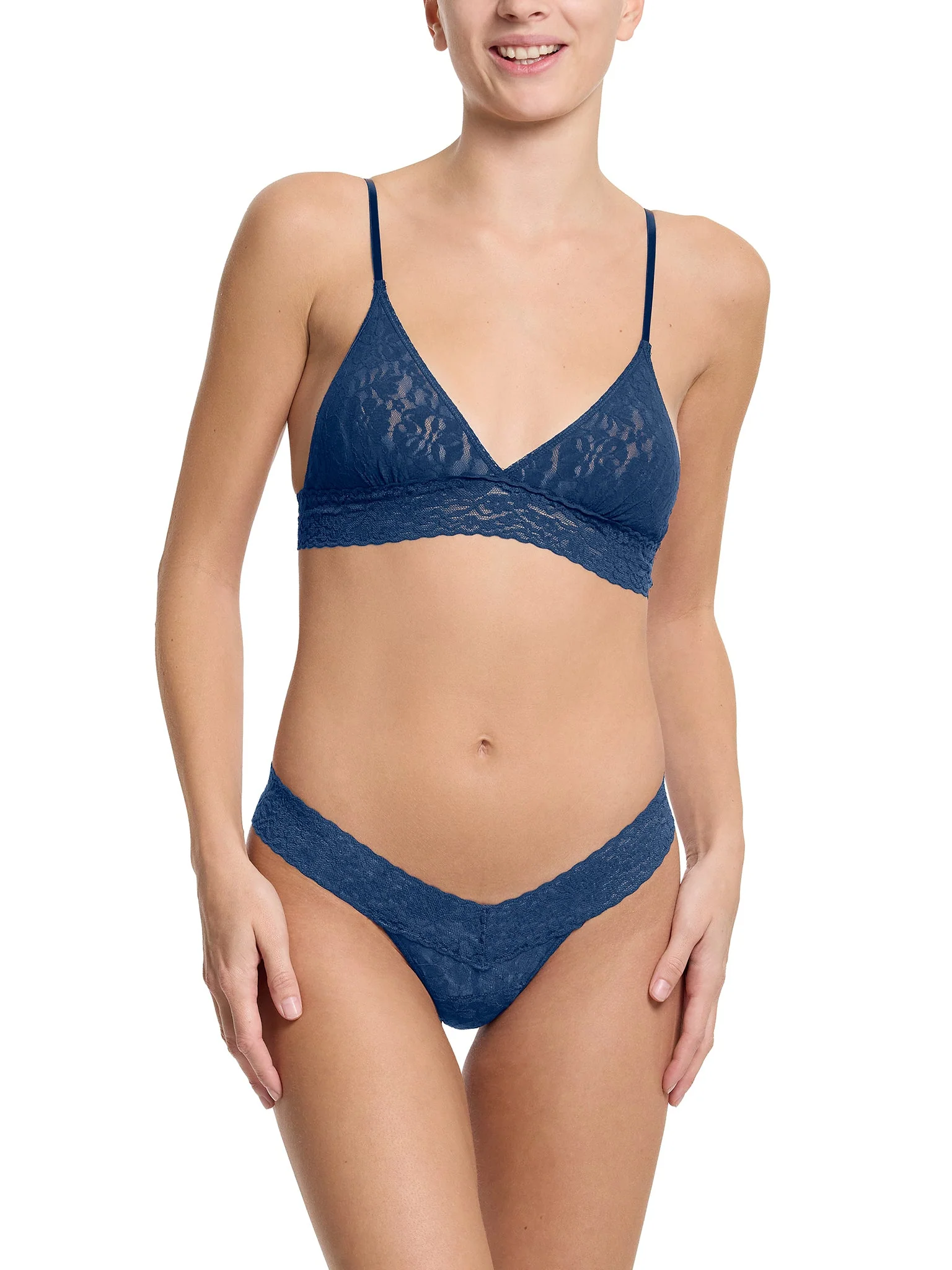 Flora Lace Bralette Night Owl Blue Sale - Image 3