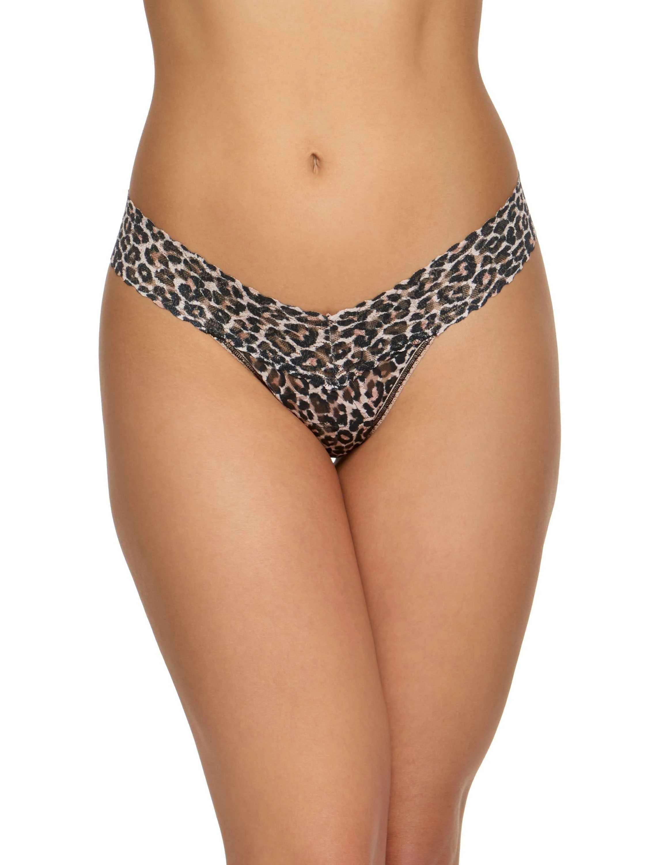 Printed Signature Lace® Low Rise Thong Classic Leopard - Image 5