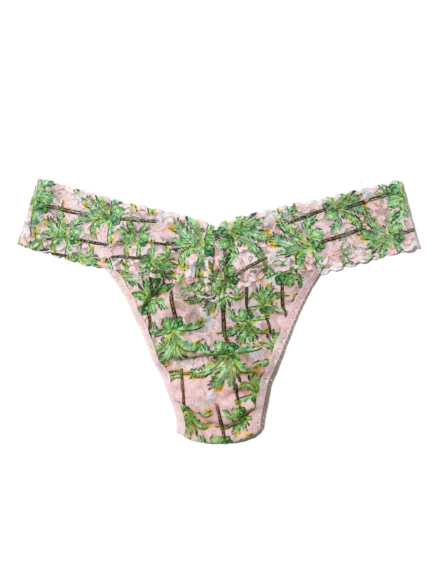 Printed Signature Lace® Original Rise Thong Palm Breeze Pink - Image 4