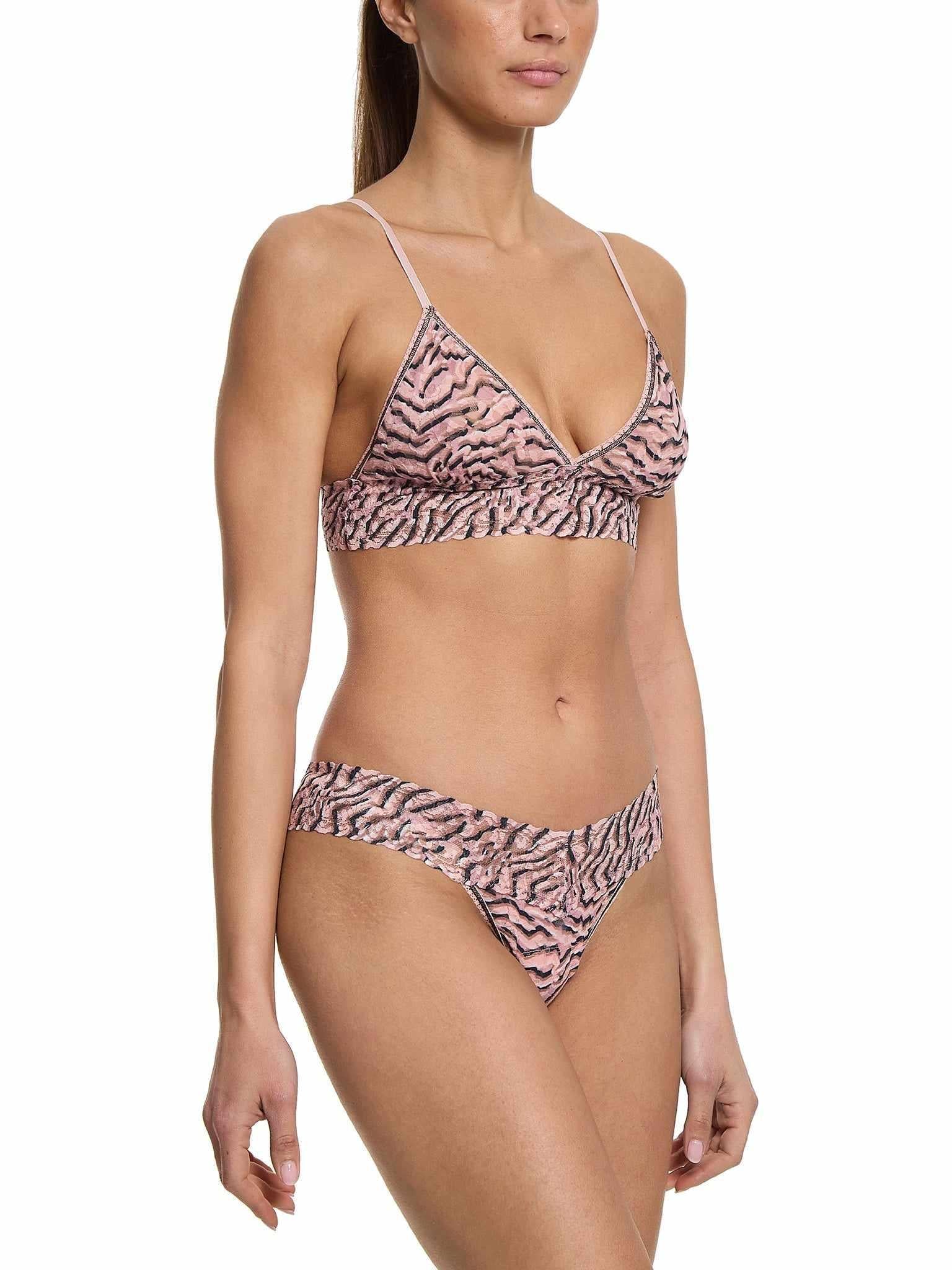 Printed Signature Lace® Padded Triangle Bralette Offbeat Neutral Sale - Image 3