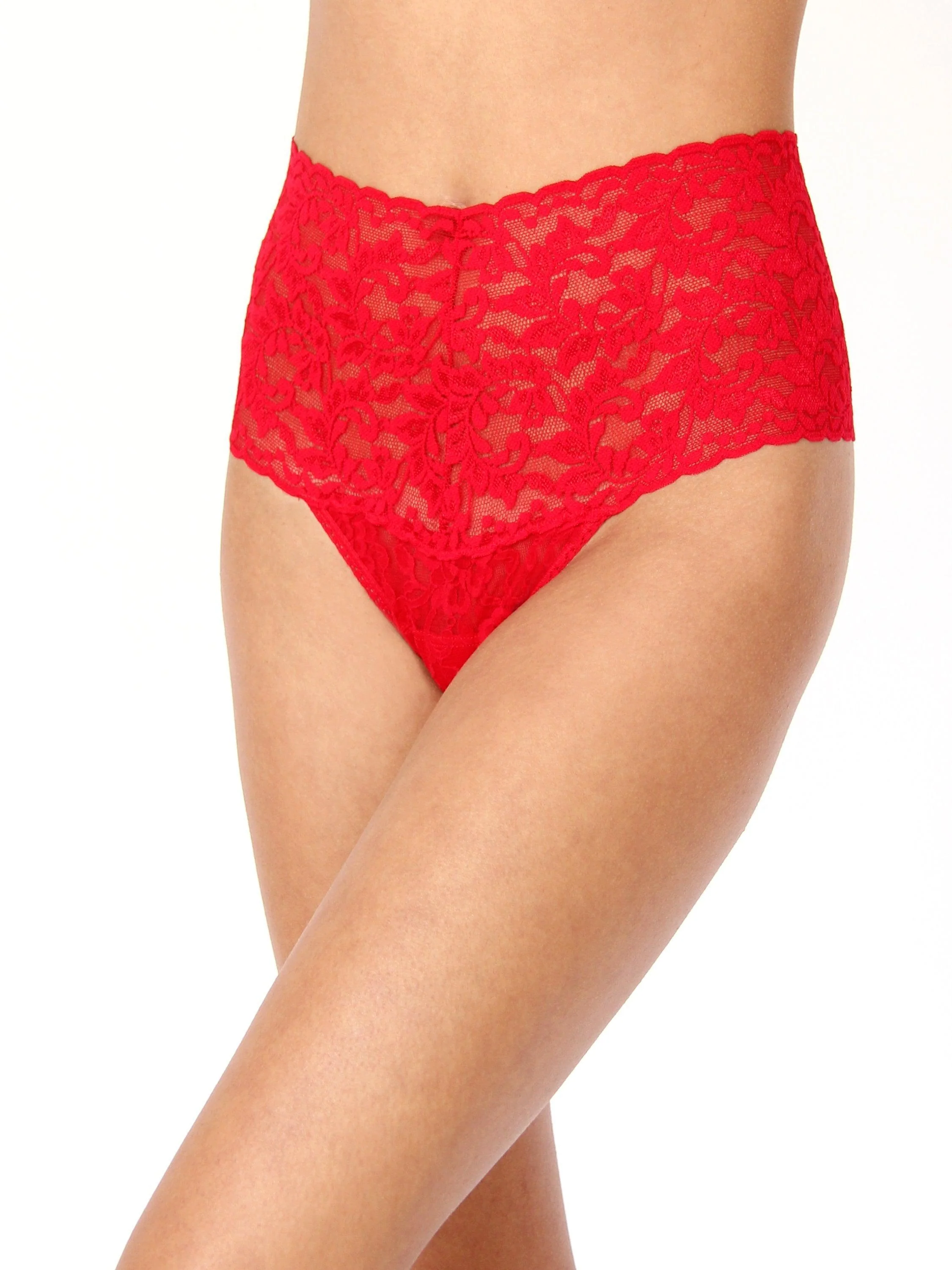 Retro Lace Thong Red - Image 5