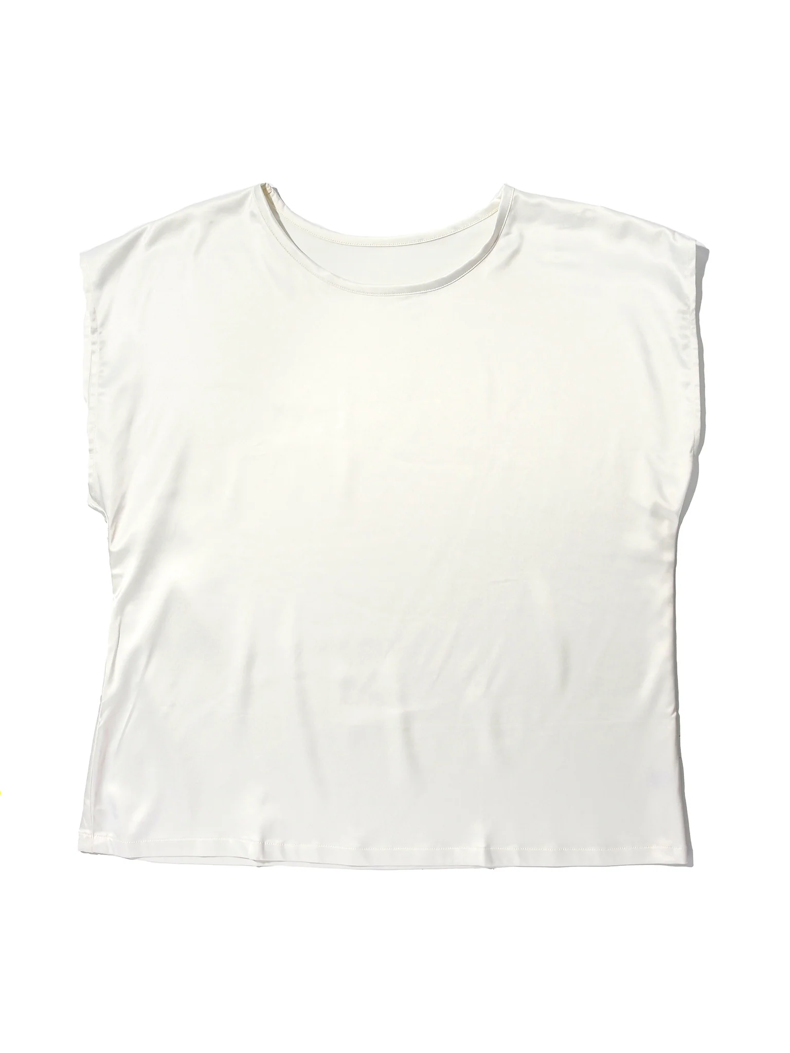 Satin Sleep Cap Sleeve Tee Light Ivory Sale - Image 4