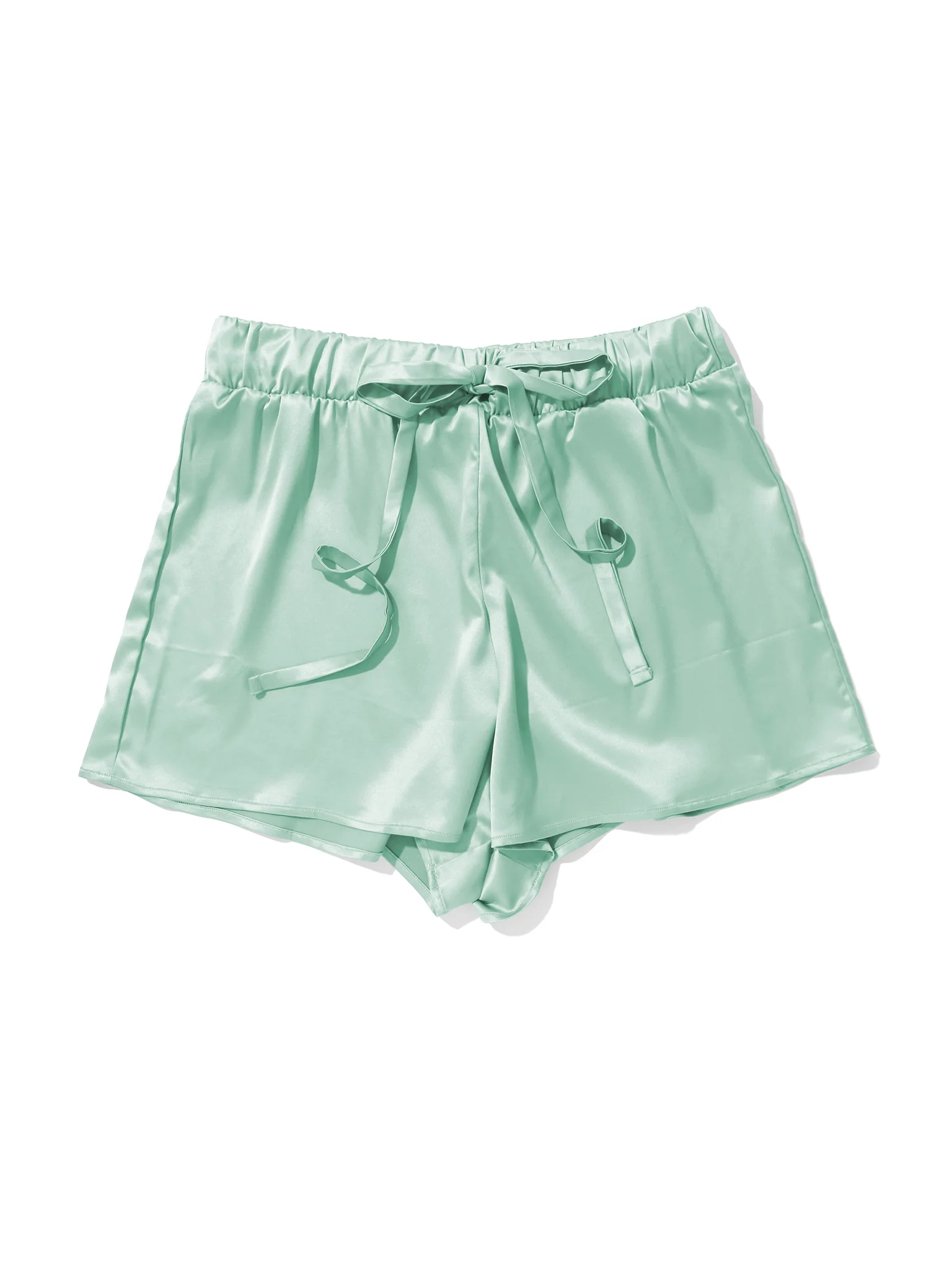 Satin Sleep Drawstring Short Green Tea Sale - Image 4