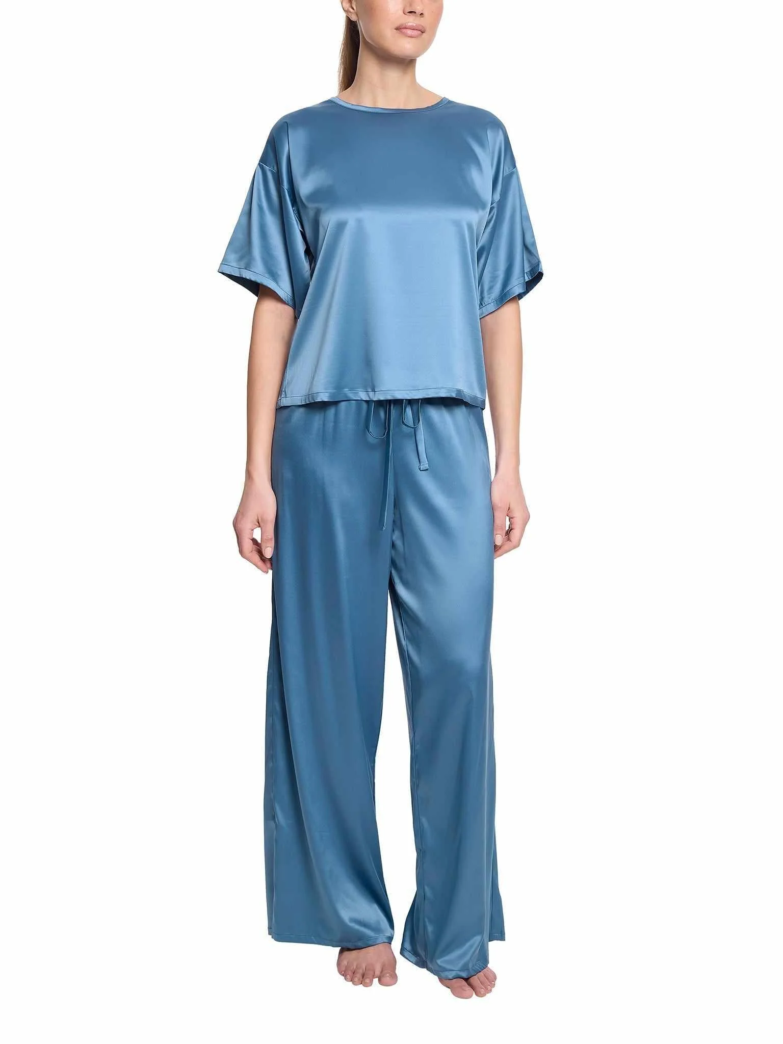 Satin Sleep Pant Bath Time Blue Sale - Image 3