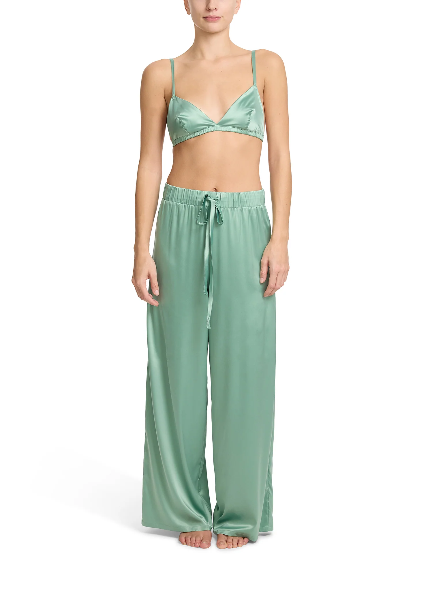Satin Sleep Pant Green Tea Sale - Image 4