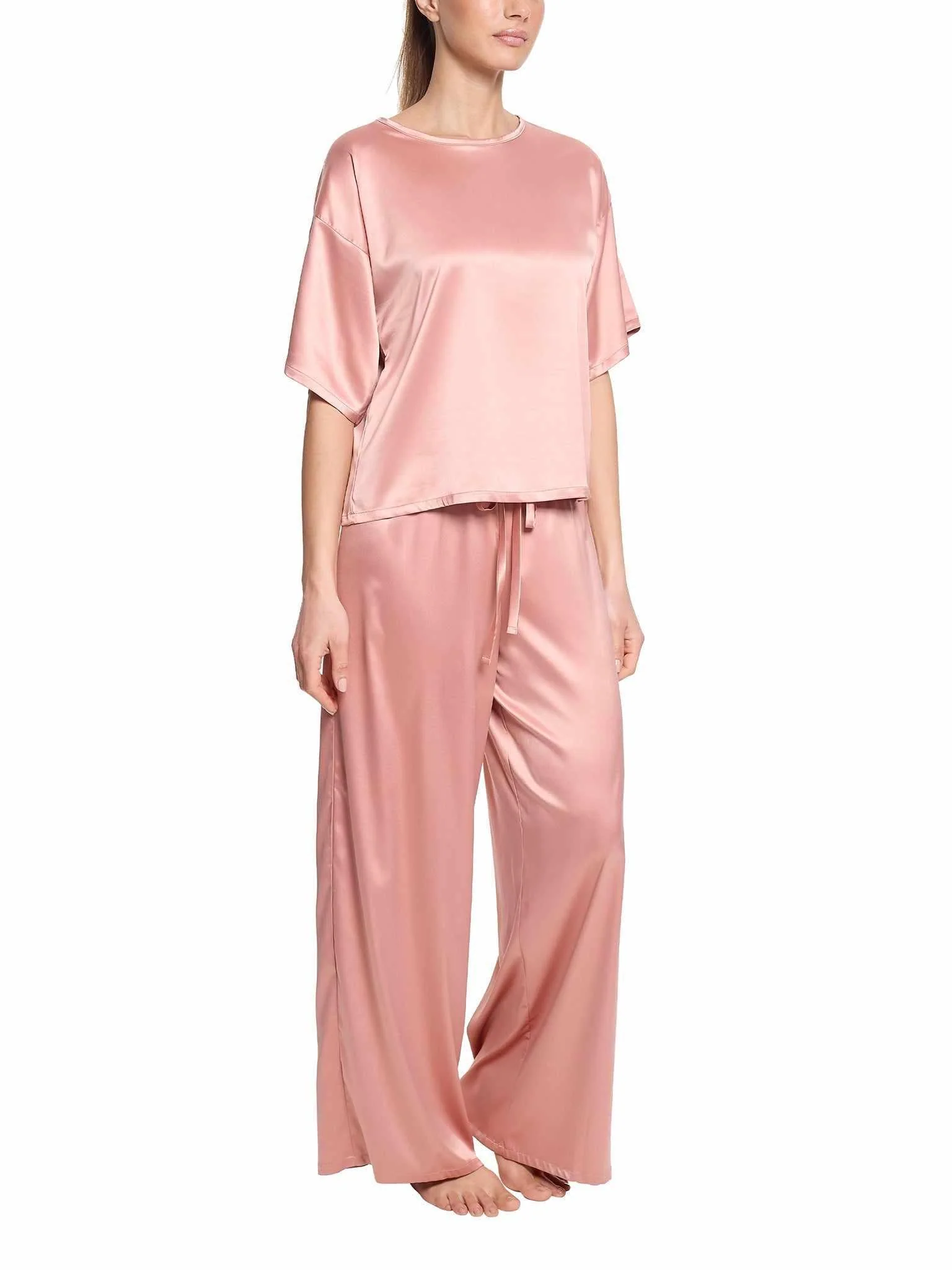 Satin Sleep Pant Rose Latte Pink Sale - Image 3