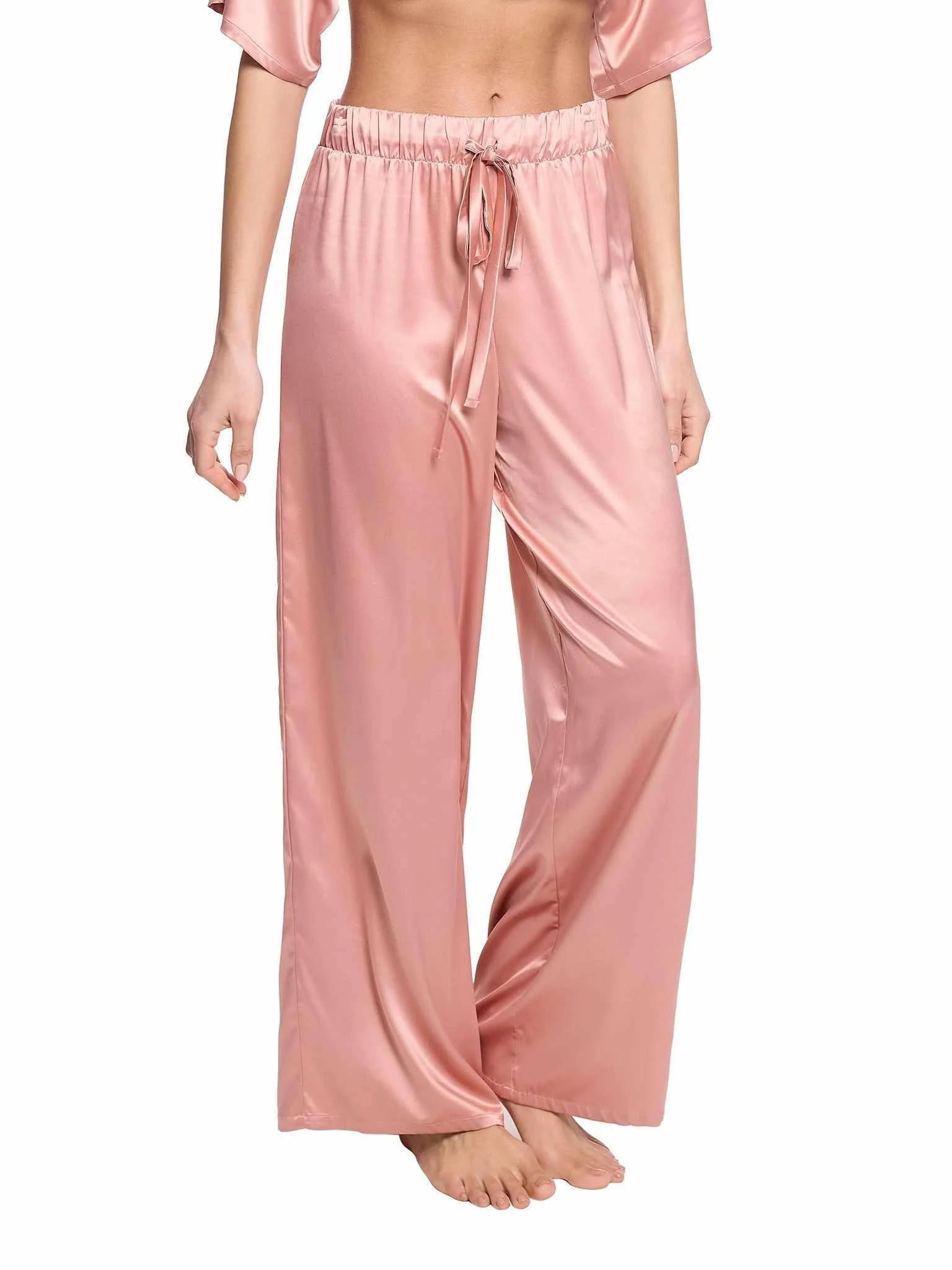 Satin Sleep Pant Rose Latte Pink Sale - Image 4