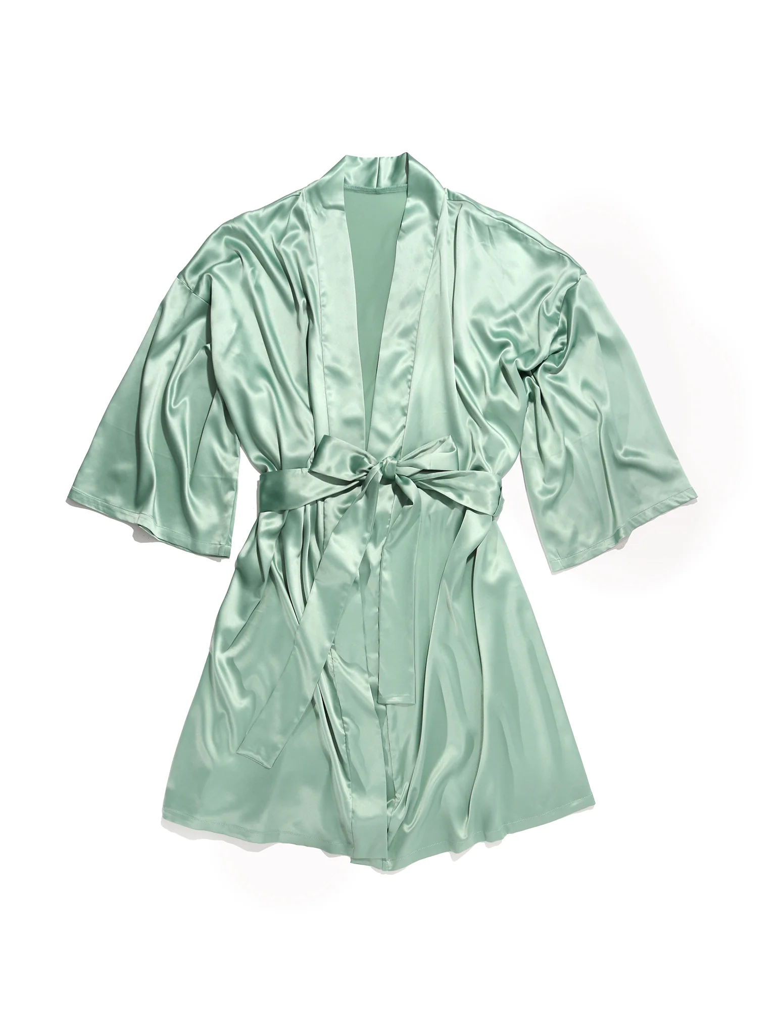 Satin Sleep Robe Green Tea Sale - Image 3