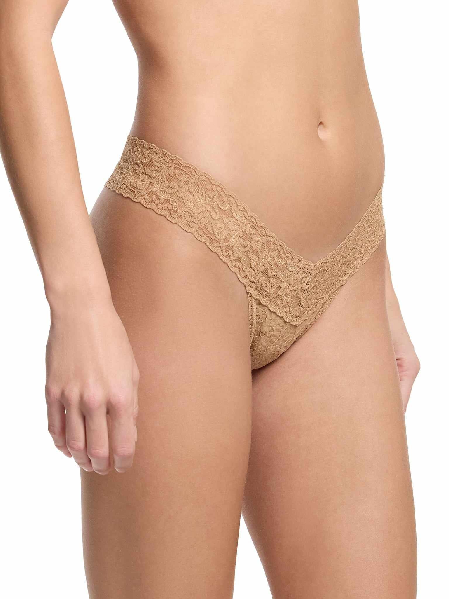 Signature Lace® Low Rise Thong Sun Tan Beige - Image 3