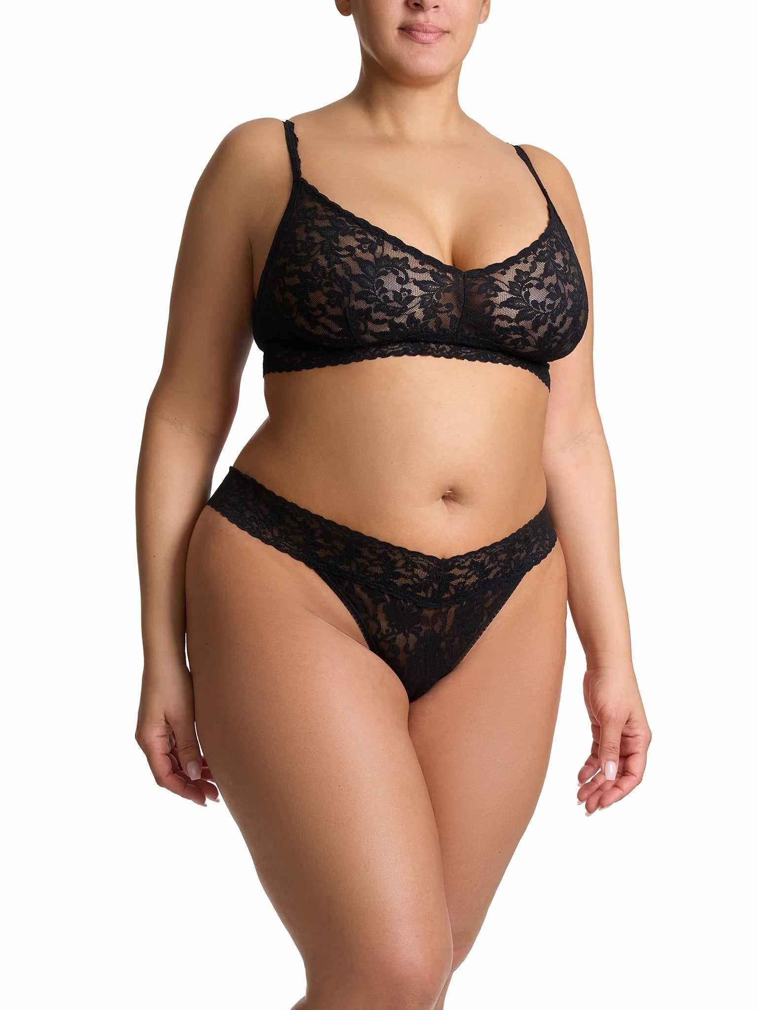 Signature Lace® Original Rise Thong Black - Image 8