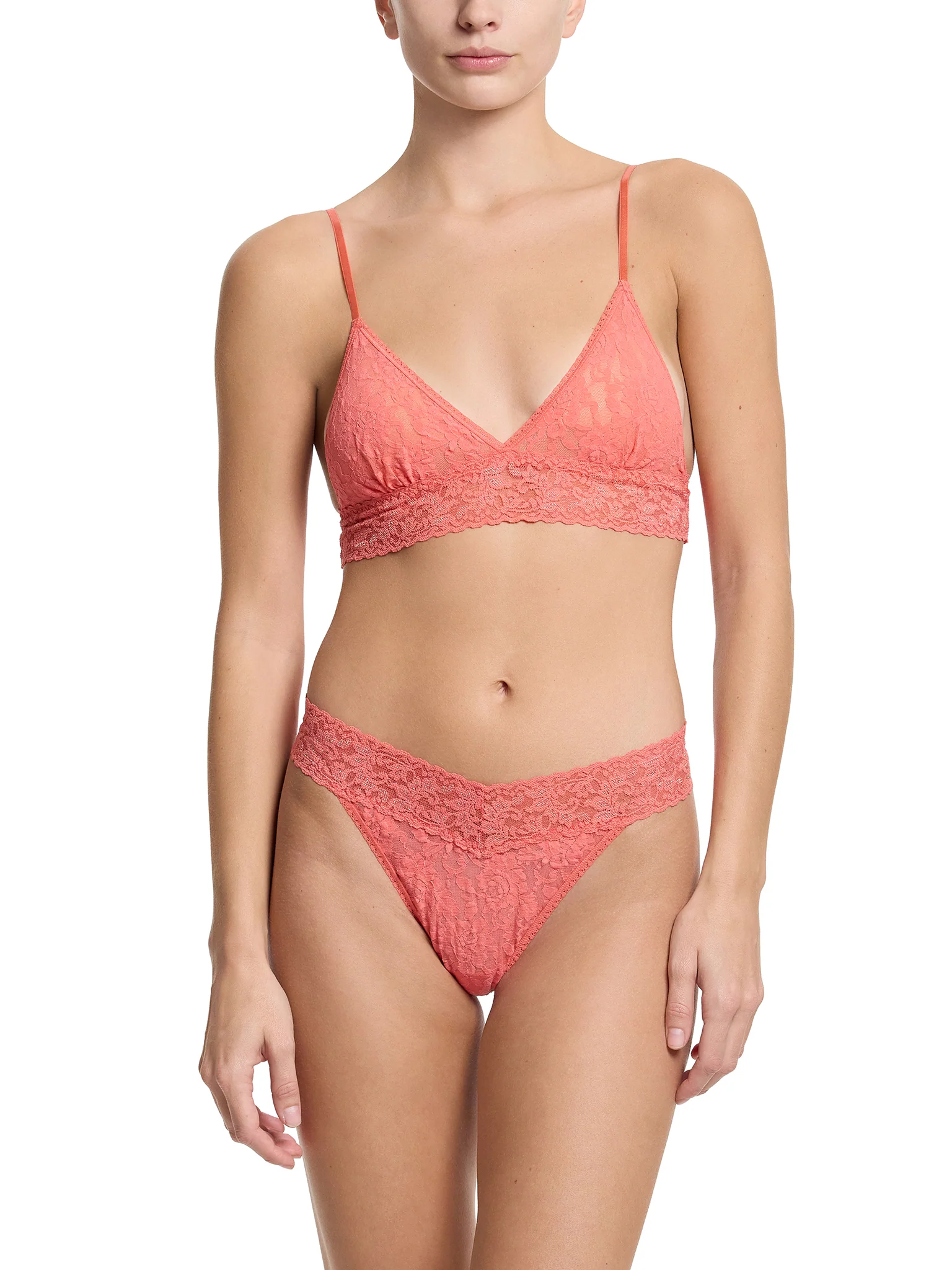 Signature Lace® Padded Triangle Bralette Courageous Coral Sale - Image 3