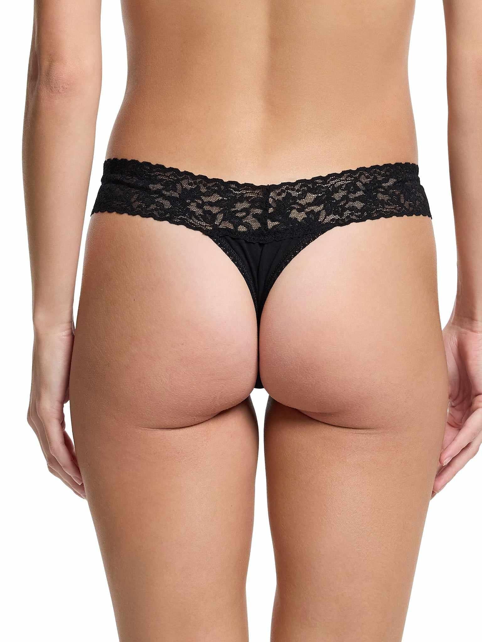 Supima® Cotton Low Rise Thong Black - Image 4