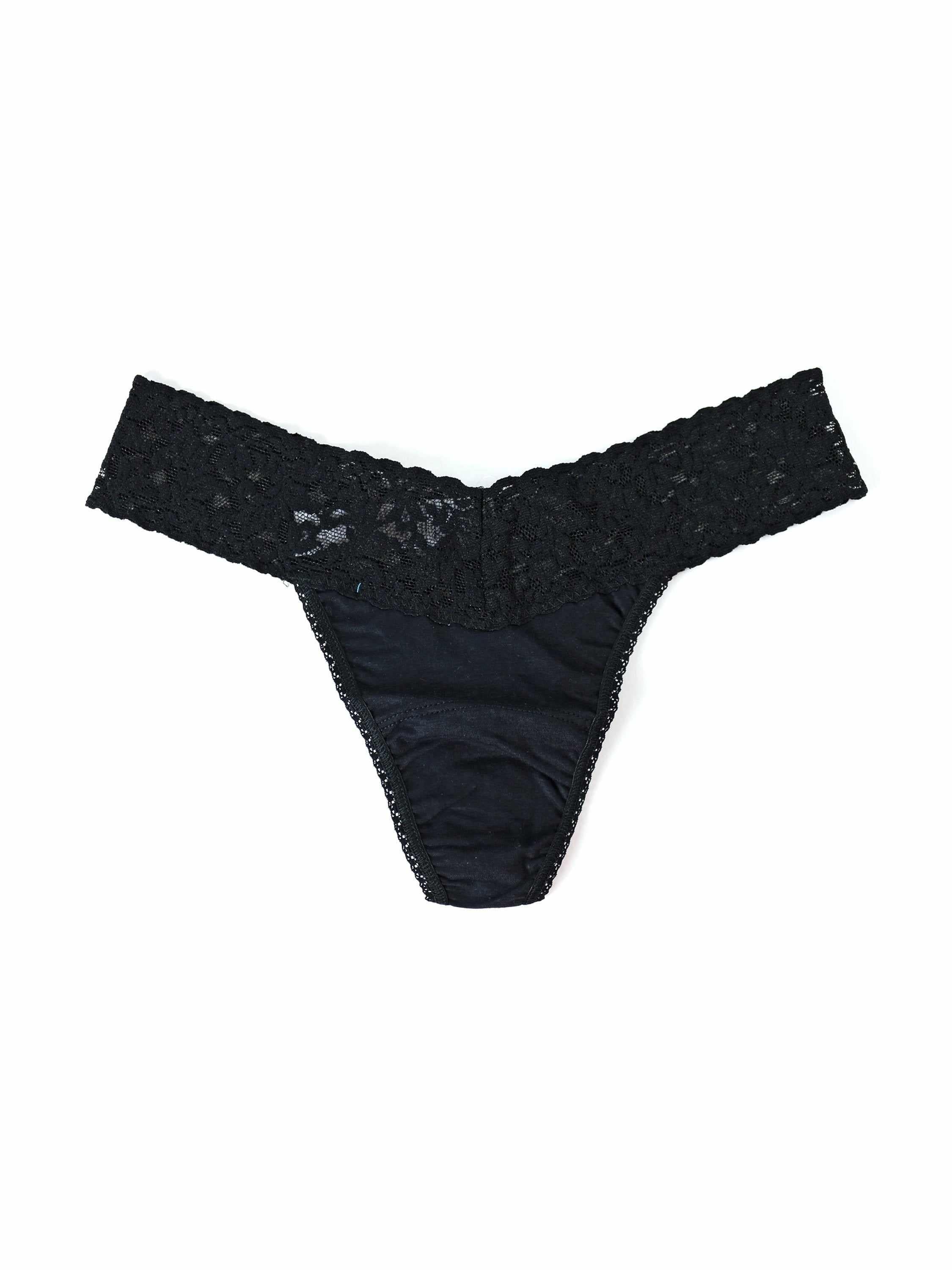 Supima® Cotton Low Rise Thong Black - Image 5