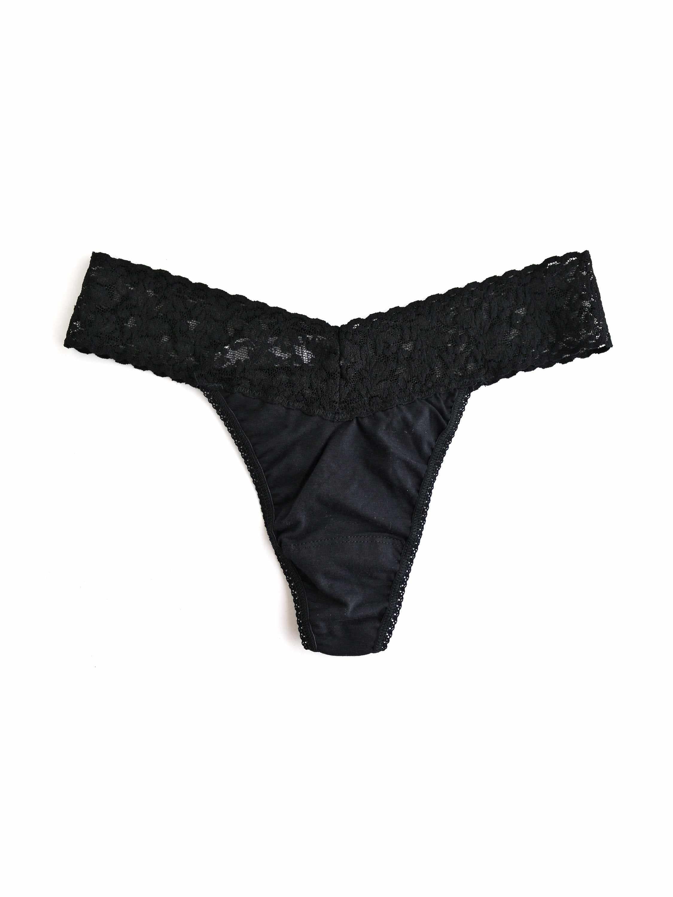 Supima® Cotton Original Rise Thong Black - Image 5