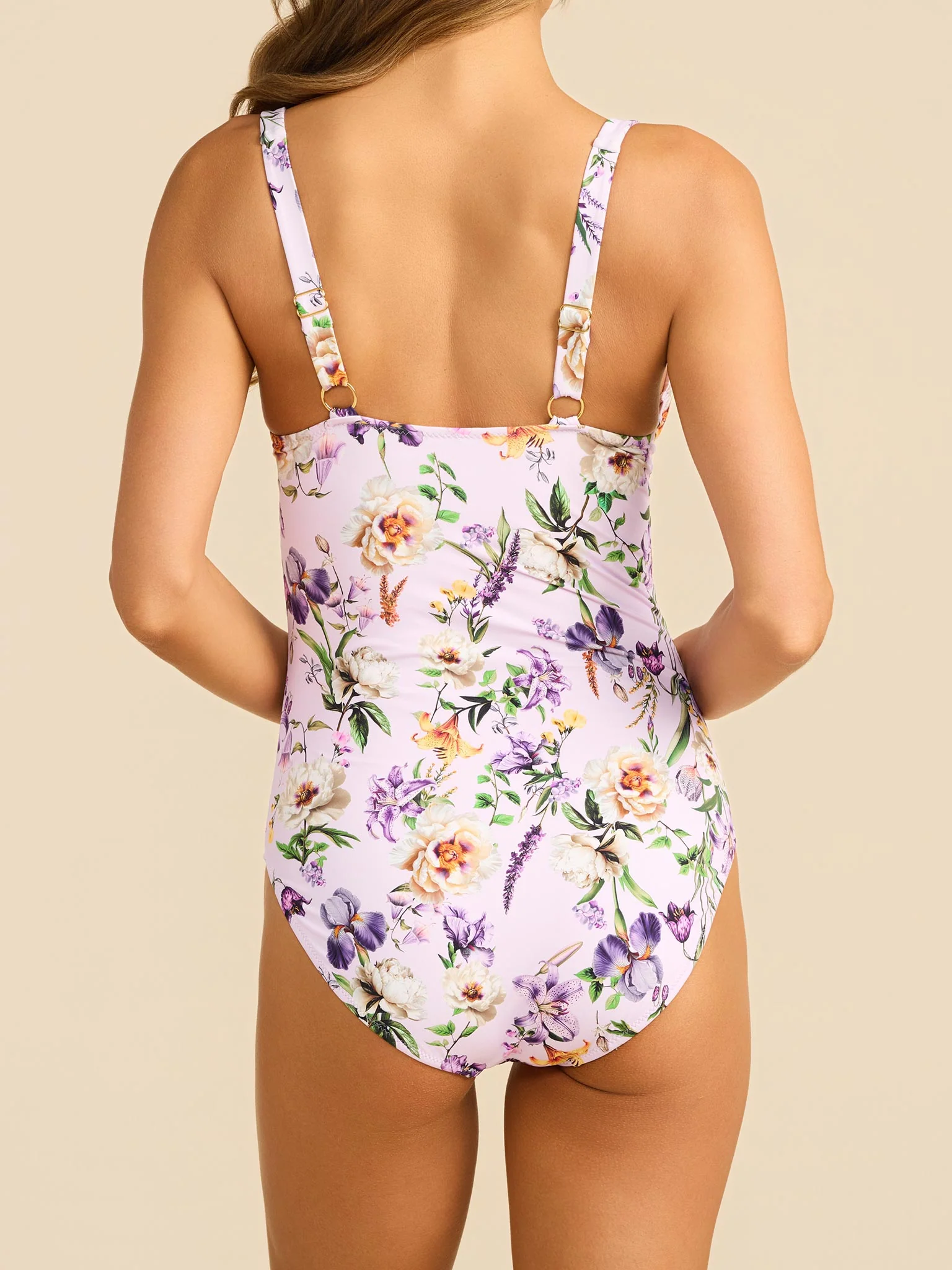 Underwire One Piece Swimsuit Fawning Flora Purple - Image 3