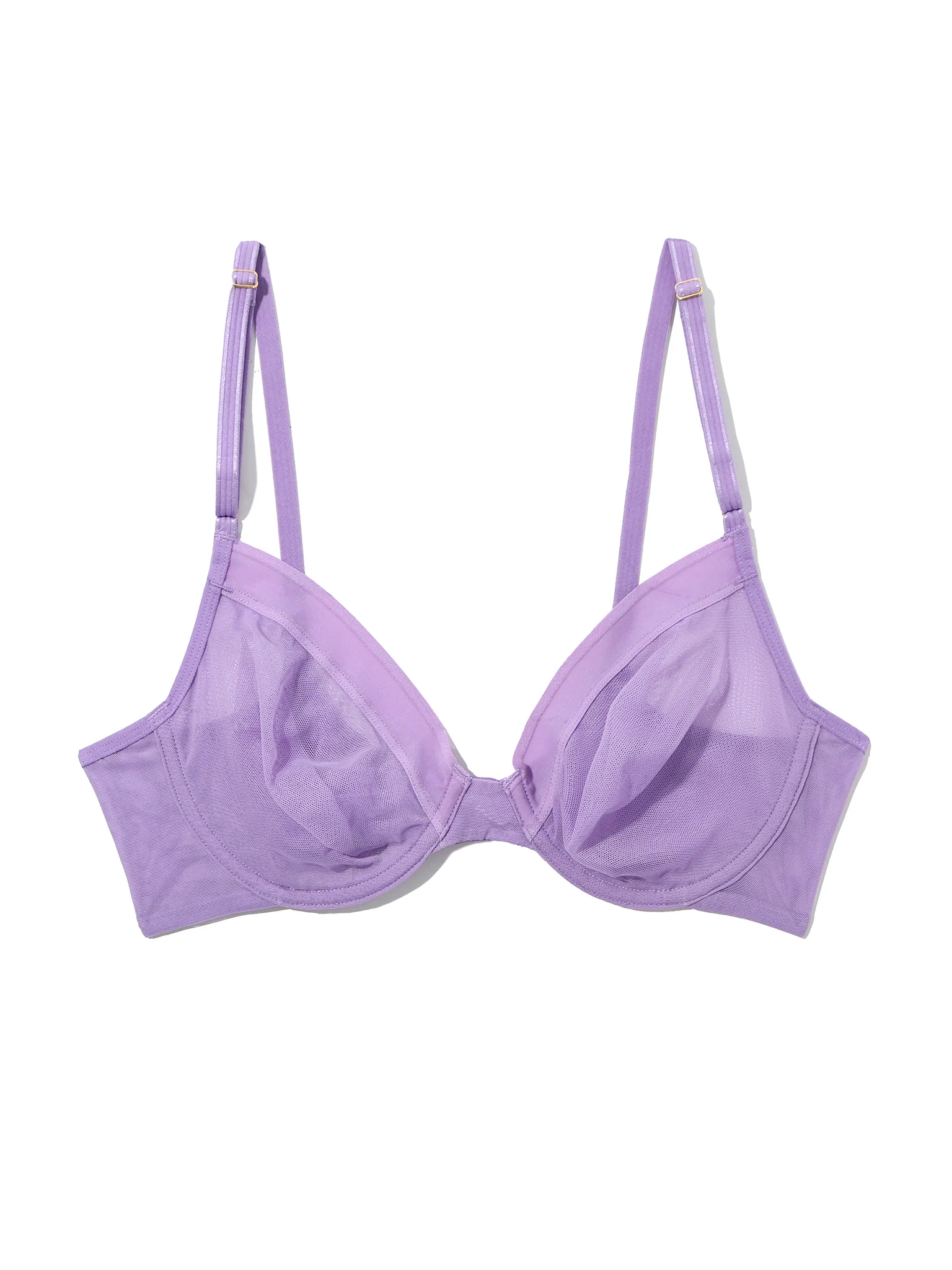 Unlined Mesh Underwire Bra Grape Juice Purple Sale - Image 5